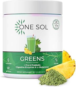 Greens, Super Greens Powder to Reduce Bloating & Improve Gut Health, Superfood Fresh Bloom Organic Greens Blend Juice & Smoothie Mix, Pre & Probiotic with Digestive Enzymes, Vegan & Soy Free