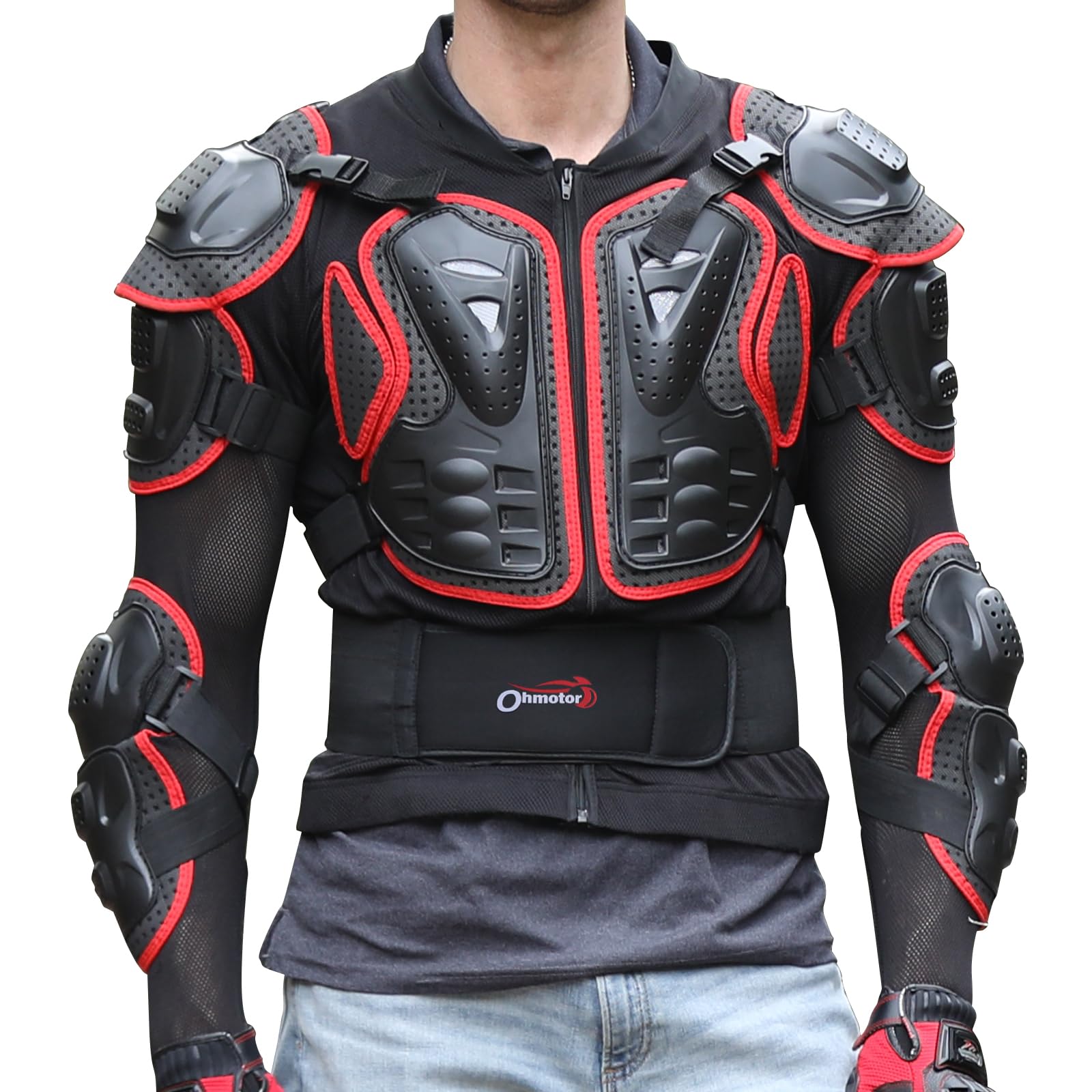 OHMOTOR Motorcycle Body Protective Jacket Armor Men, Motocross Riding Protective Gear,ATV Dirt Bike Chest Spine Protector