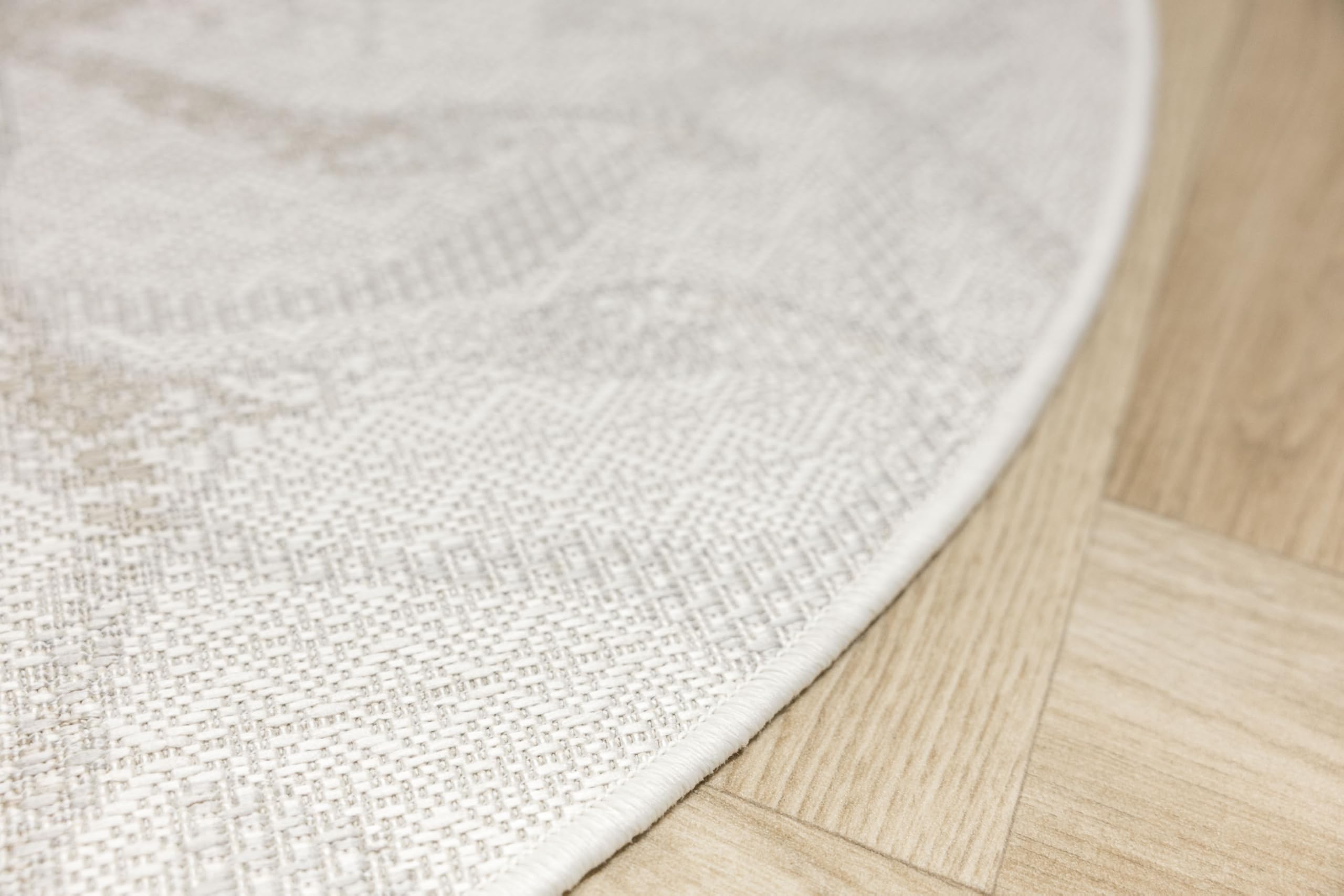 Haga, Runden, Sisal, Blumen, 140 cm, modernes Muster Outdoor Teppich, Balkon Carpet,Tepich für Terrasse, Teppiche aussenbereich wetterfest