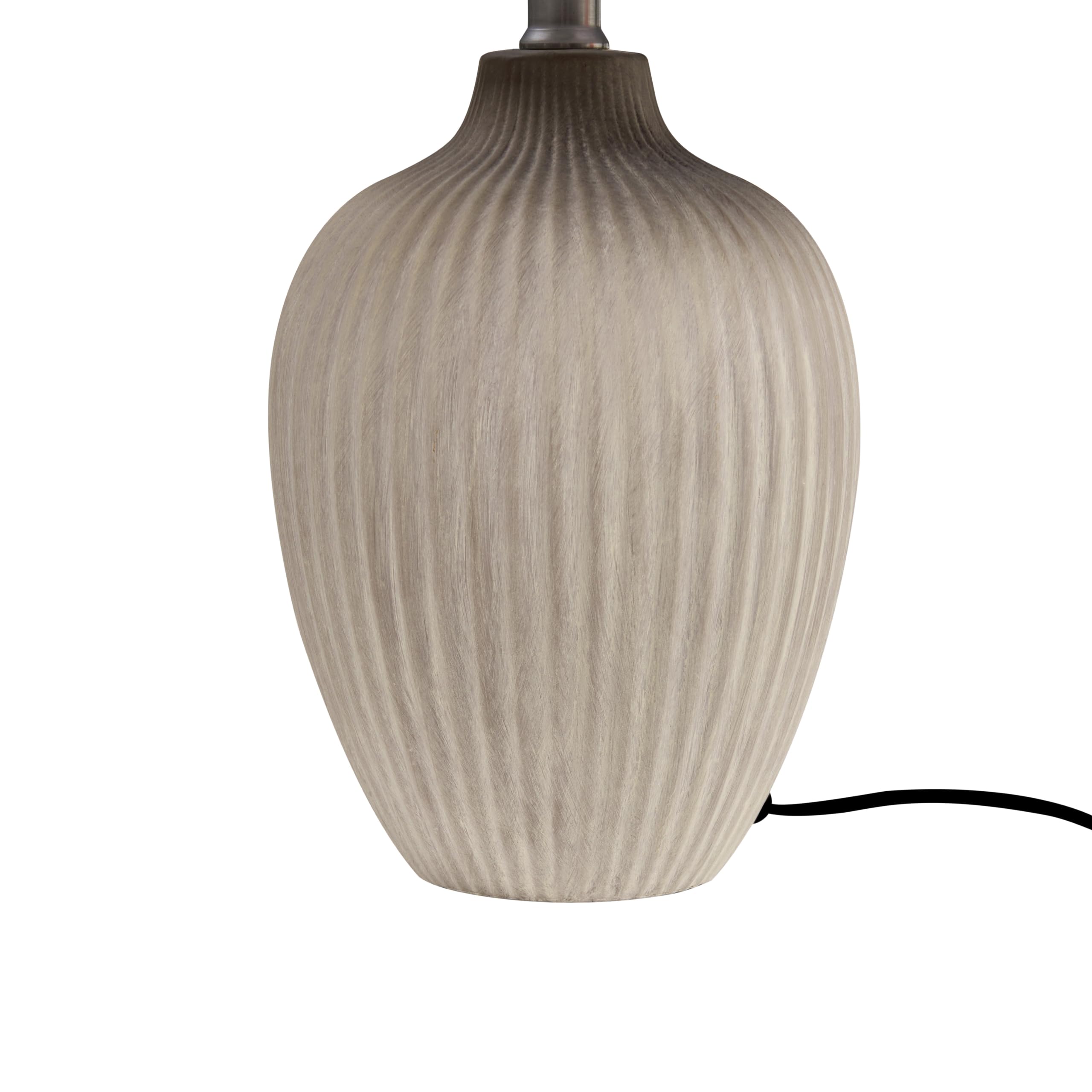 Beliani Klassische Tischlampe Lampenschirm aus Leinen keramischer Lampenfuß braun Fergus