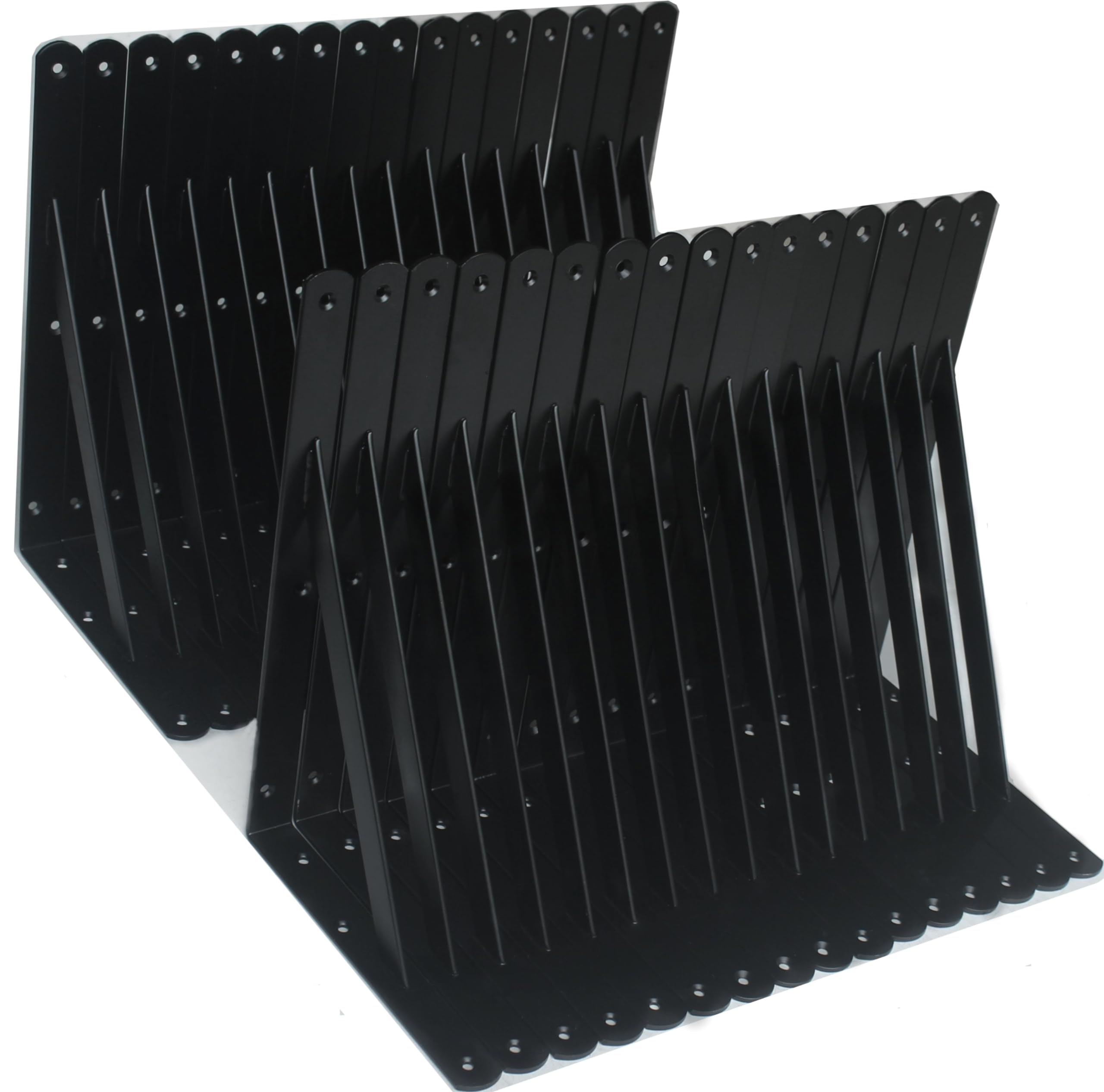 32 Pack L12 x H 8" Black Heavy Duty Shelf Brackets with Screws Metal Shelf Brackets Shelf Support Angle Brackets for Shelves L Brackets Heavy Duty Floating Shelf