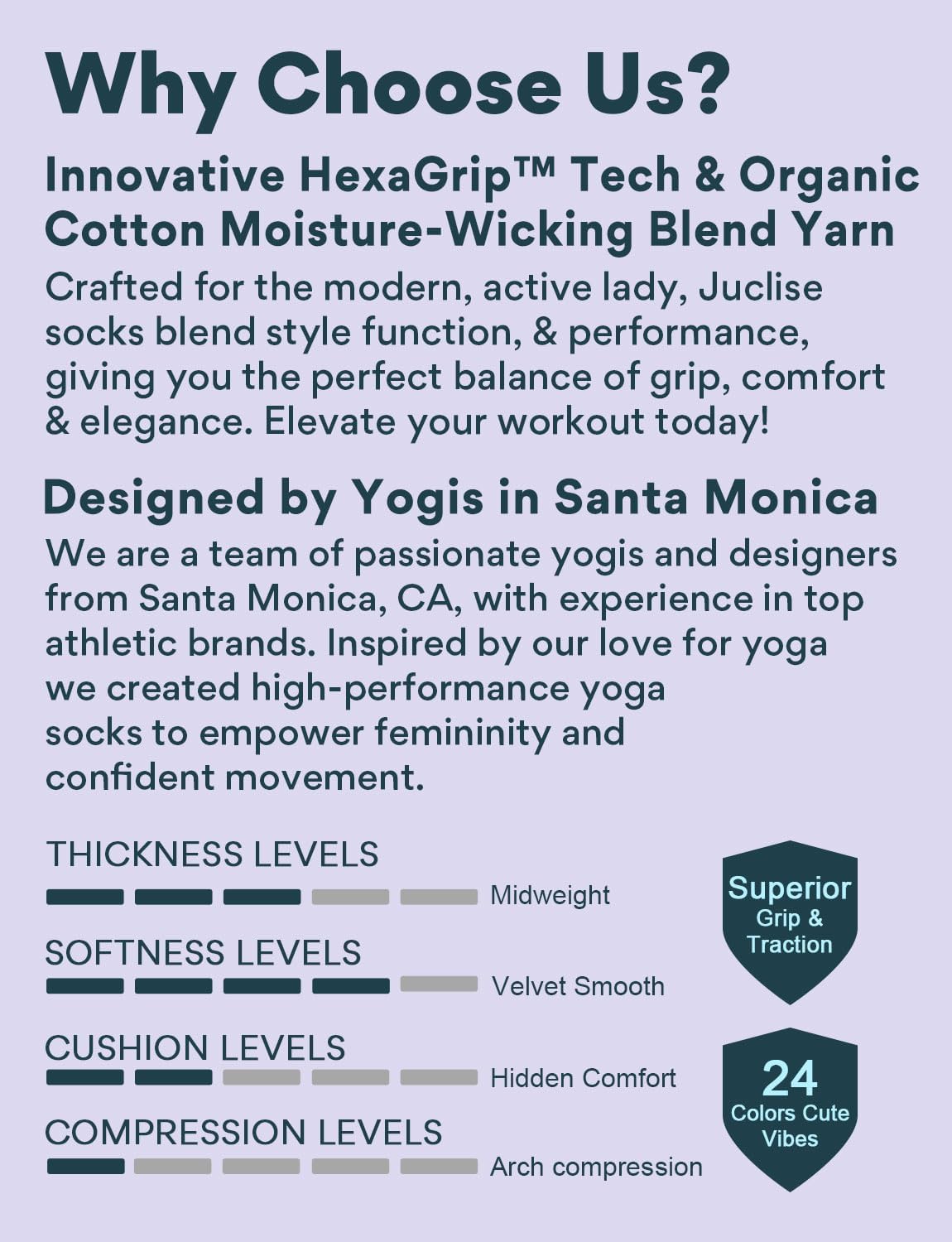 3 Pairs Pilates Yoga Grip Socks for Women, Athletic Non Slip Ruffle Low Cut Barre Workout Padded Moisture Wicking - Image 5