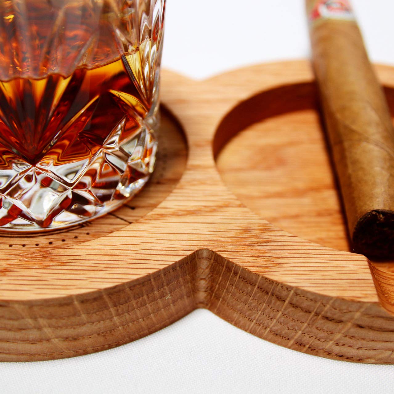 Buy The Kentucky Double Solid Oak Cigar Ashtray Coaster/Whiskey Glass