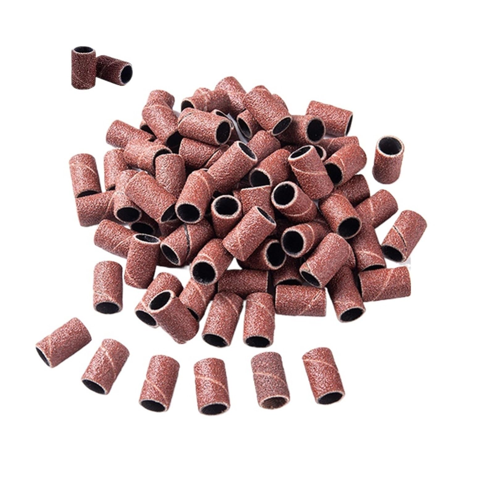 Fresas Torno Para UñAs Máquina de manicura y pedicura, cabezales molienda, brocas for quitar esmalte Gel para Manicura(GritBrown100Pcs)