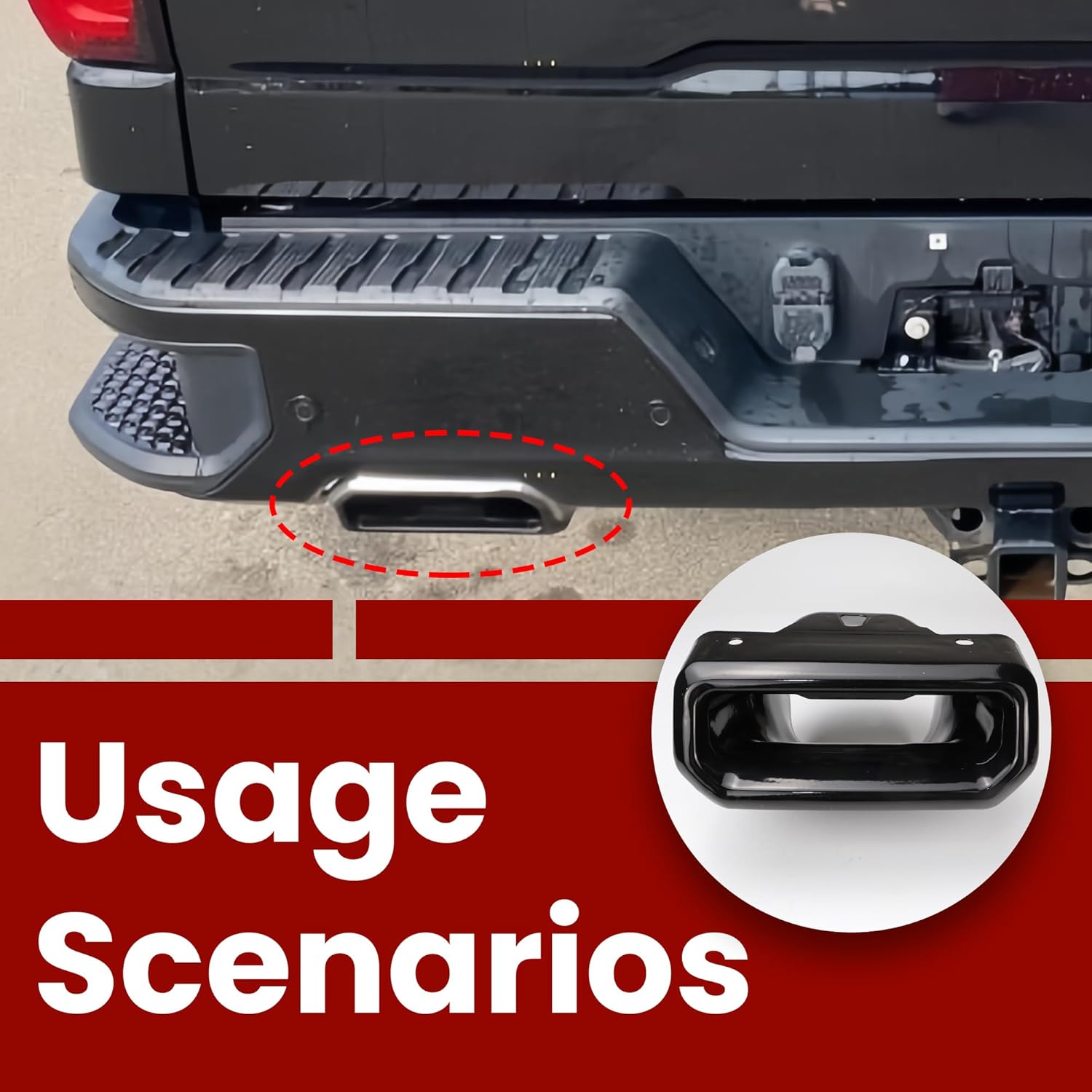 Exhaust Tips Bezels Fits Compatible with GMC Sierra 1500 Chevrolet Chevy Silverado 1500 2019 2020 2021 2022 2023 2024 2253506 84434641 84434642