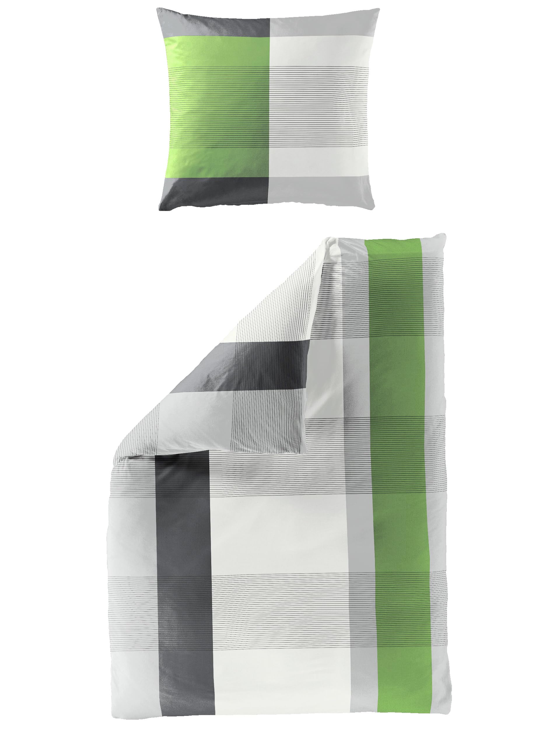 Bierbaum Bettwäsche 4643, Satin Basic, Designed in Germany, Silber, 135 x 200 cm