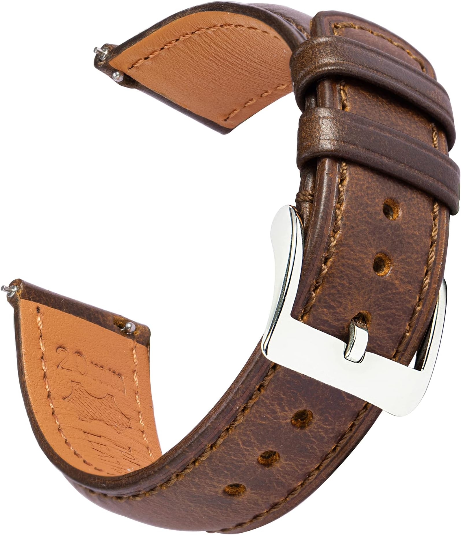 Leather Watch Straps Oil Waxed-Quick Release Leather Watch Straps for Men -More Colors 18mm 20mm 22mm