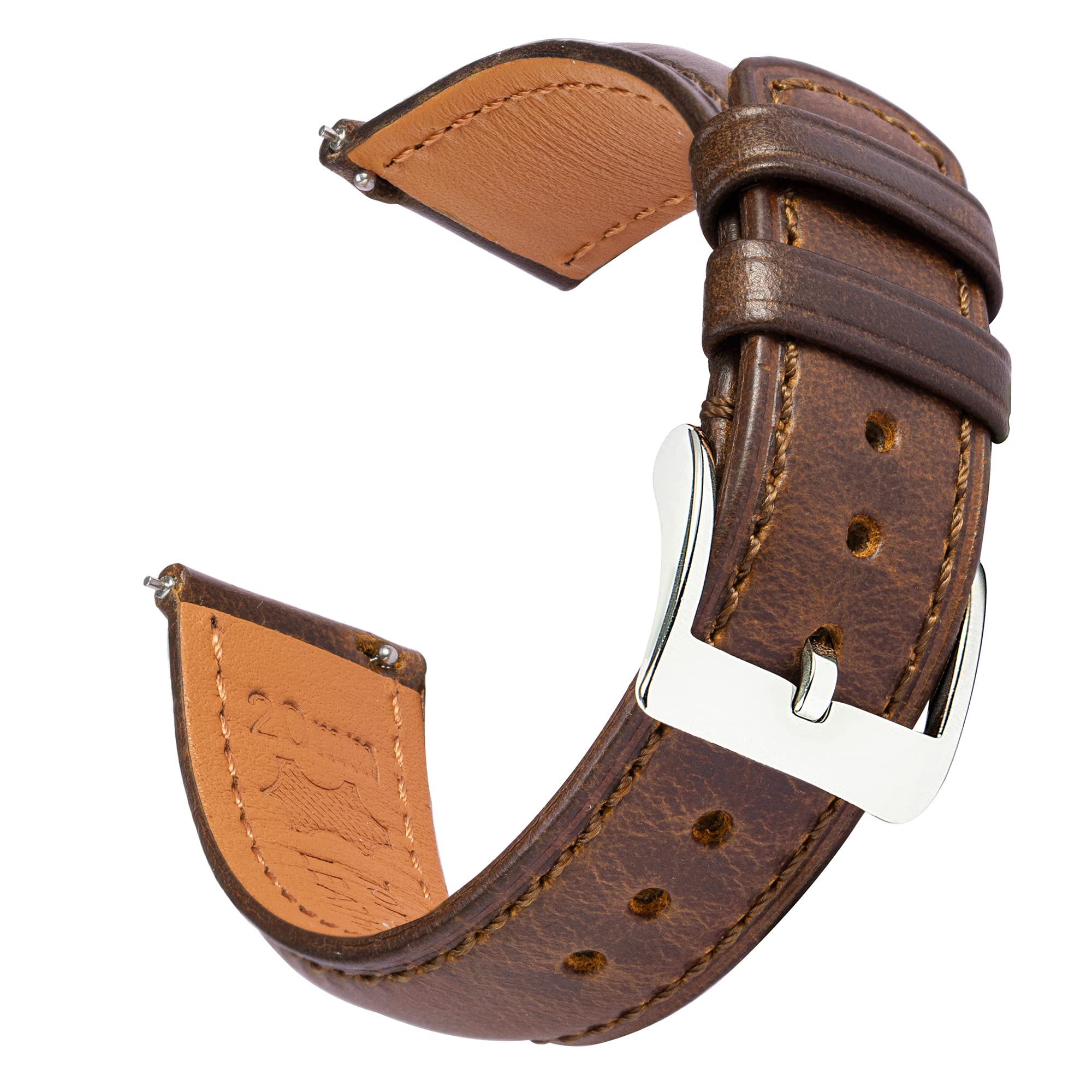 Leather Watch Straps Oil Waxed-Quick Release Leather Watch Straps for Men -More Colors 18mm 20mm 22mm