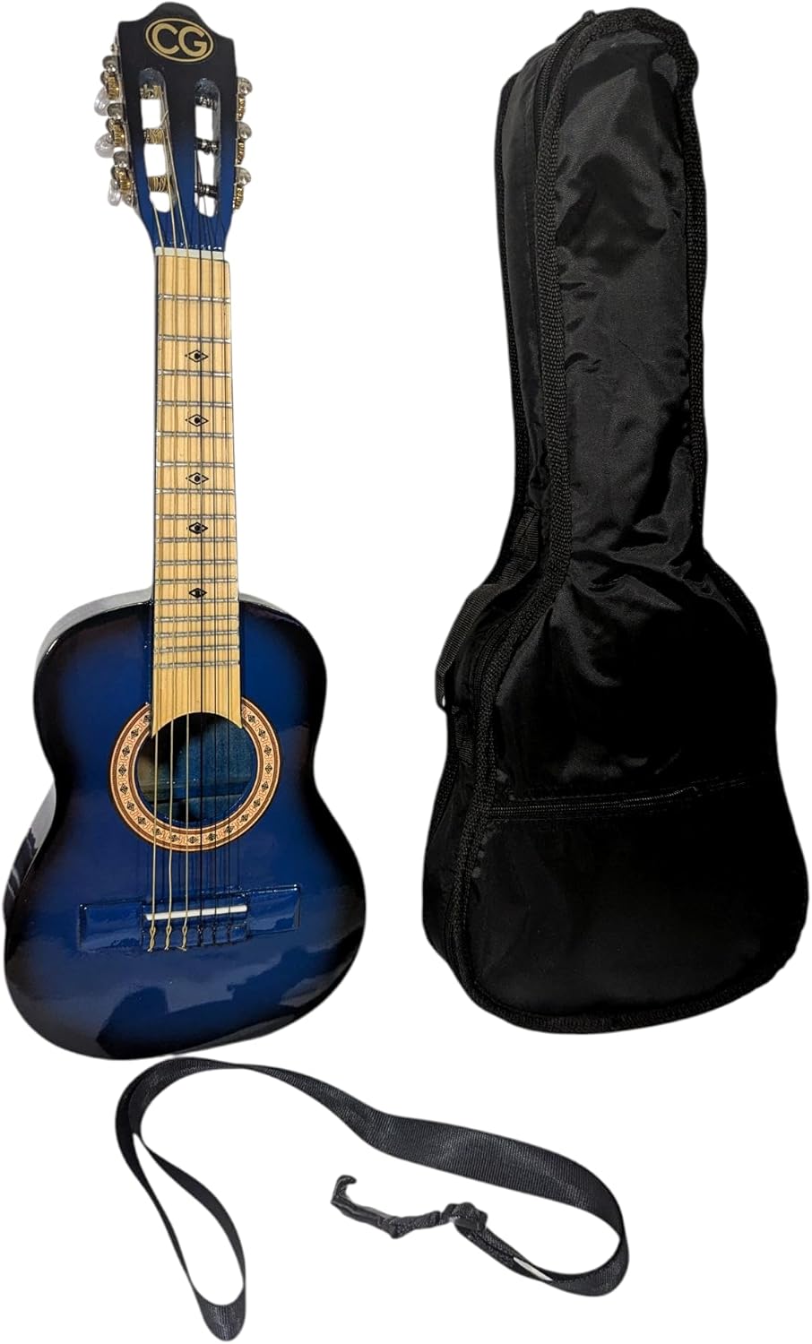 24-inch Kids Classical Guitar with Nylon Strings, Caoba Wood, Includes Gig Bag and Strap, Ages 2-5