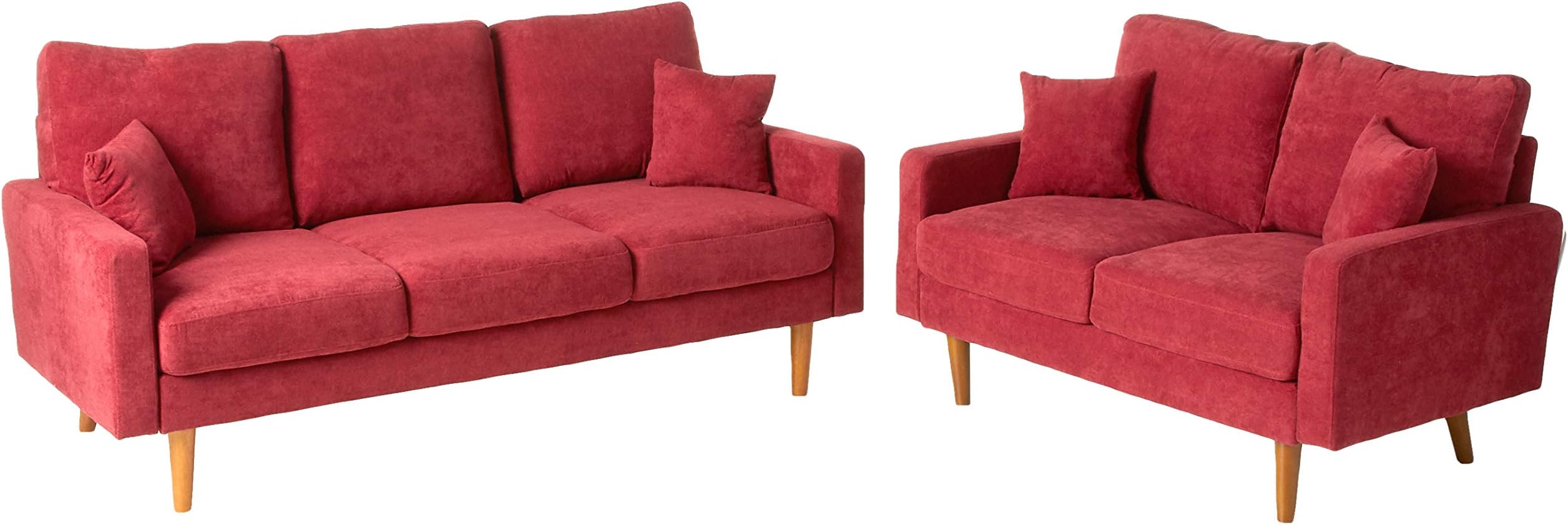 US Pride Furniture Macsen 2 Piece Living Room Set, Burgundy