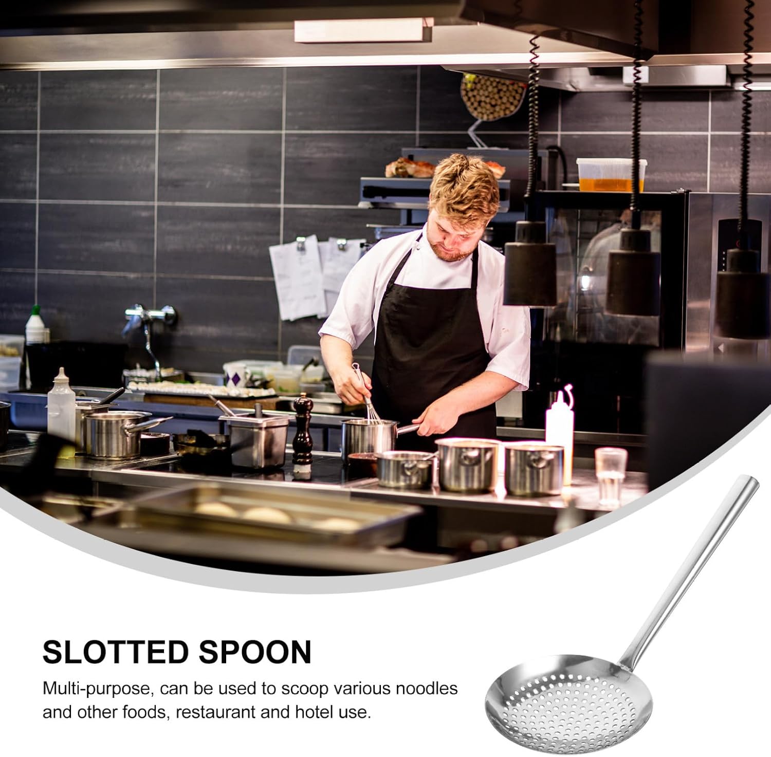 MAGICLULU Stainless Steel Spide-r Strainer Skimmer Ladle with Long Handle Asian Strainer Ladle Wire Skimmer Spoons for Cooking and Frying 16cm