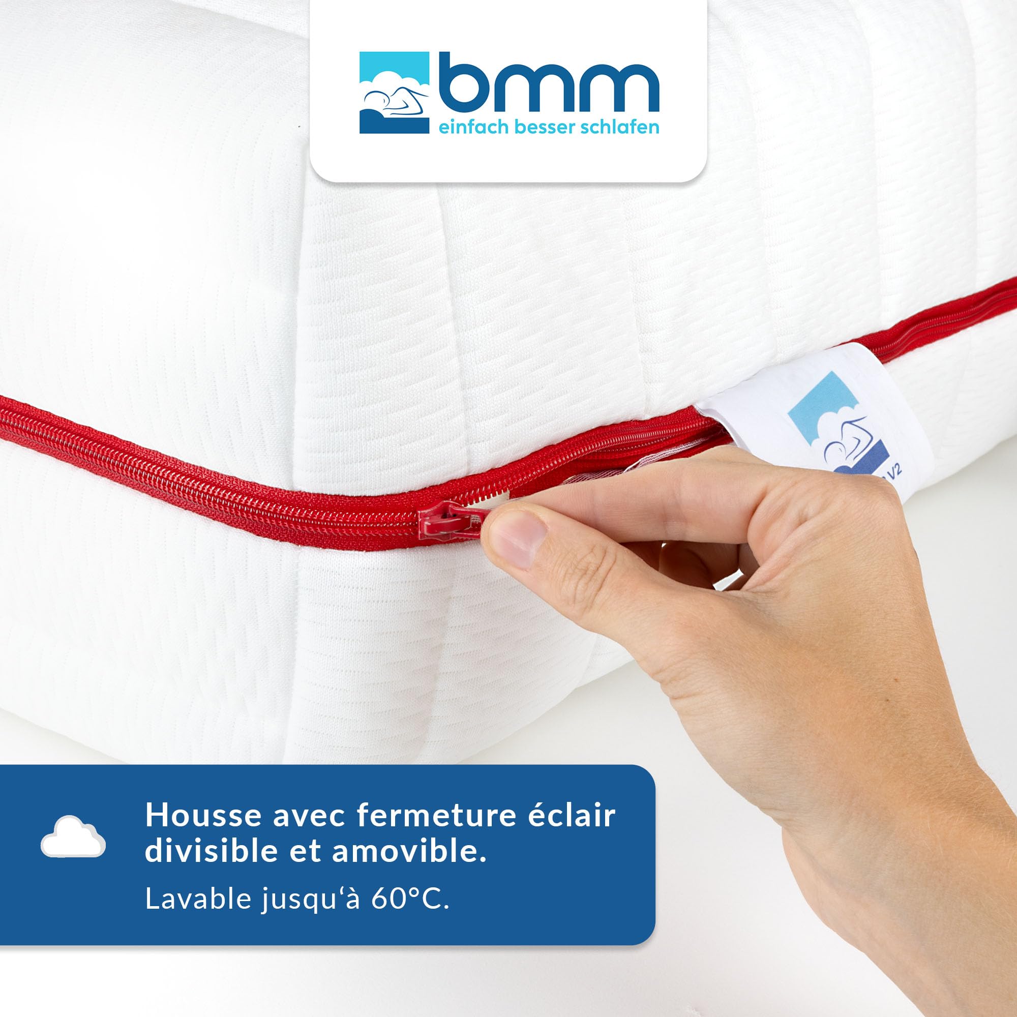 BMM Matelas 160 x 200 cm Classique 19, degré de dureté H5 Ultra Ferme/Matelas en Mousse Froide certifié Öko-Tex/Ergonomique, 7 Zones, épaisseur 19 cm/Matelas de Conception Allemande