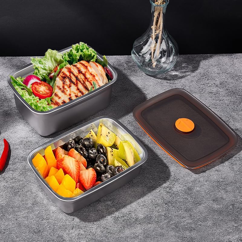 Image of GIUOIDUO 20 PCS Food Storage Containers with Lids Airtight (10 Containers & 10 Lids),stainless steel food containers leak proof storage box with lid Locking Food Storage Container freezer storage