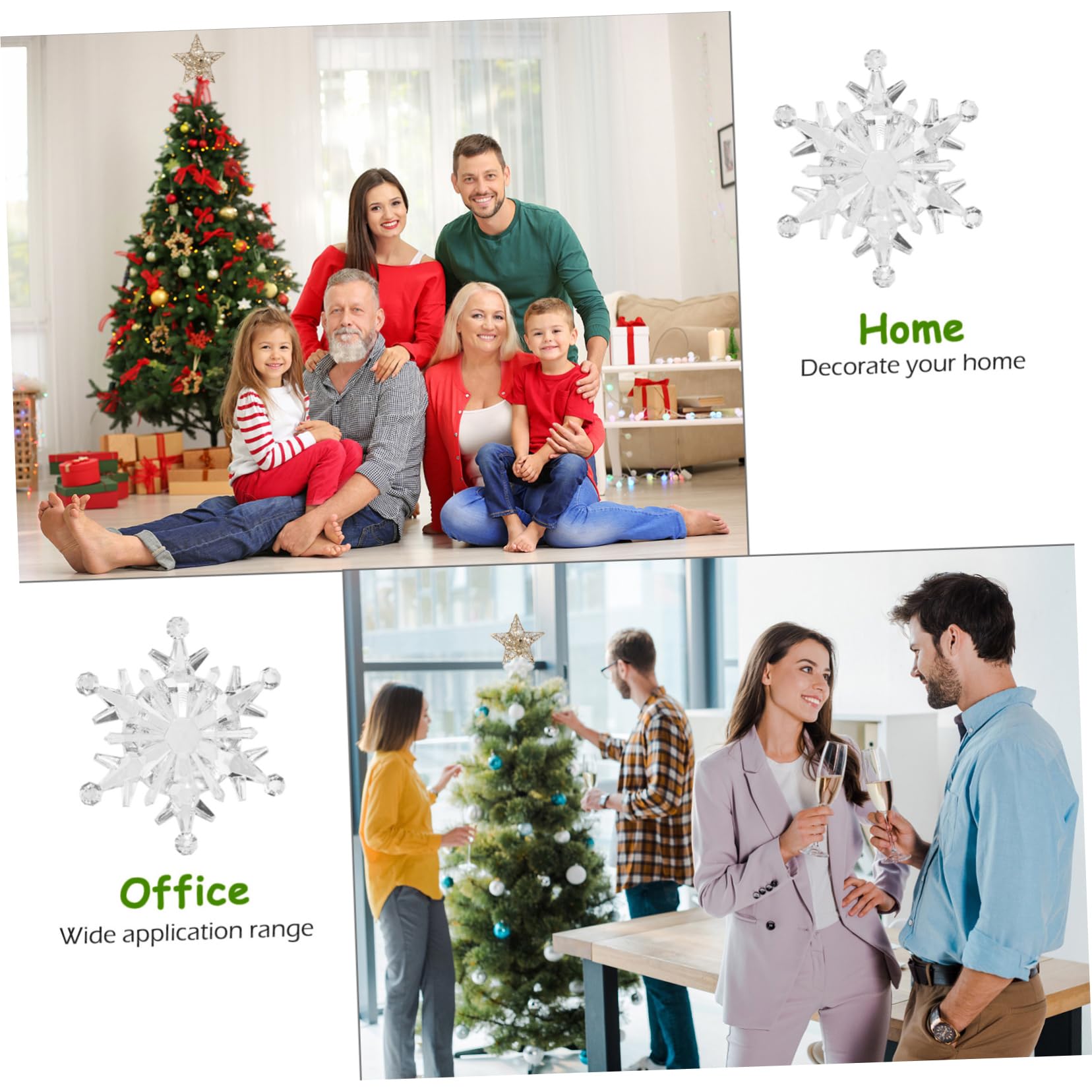 50 Stück Acryl Weihnachtsbaum Anhänger Schneeflocke Silberne Hängende Dekoration für Weihnachtsbaum und Fenster Zarte Weihnachtsdeko für Festliche Stimmung