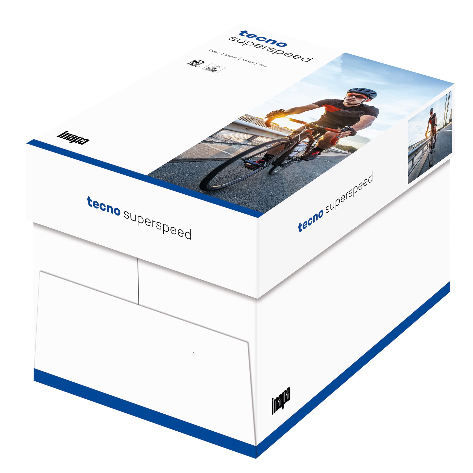inapa Tecno Superspeed - Papel para impresora (80 g/m², A3, 2500 hojas, 5 x 500 hojas), color blanco