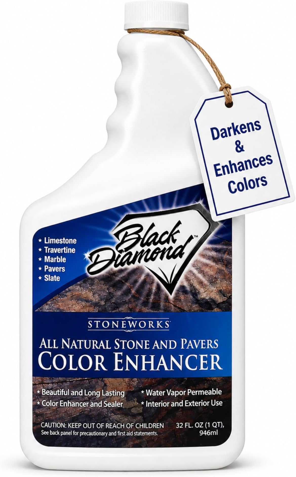 Color Enhancer Sealer for All-Natural Stone and Pavers. Marble, Travertine, Limestone, Granite, Slate, Concrete, Grout, Brick, Block.