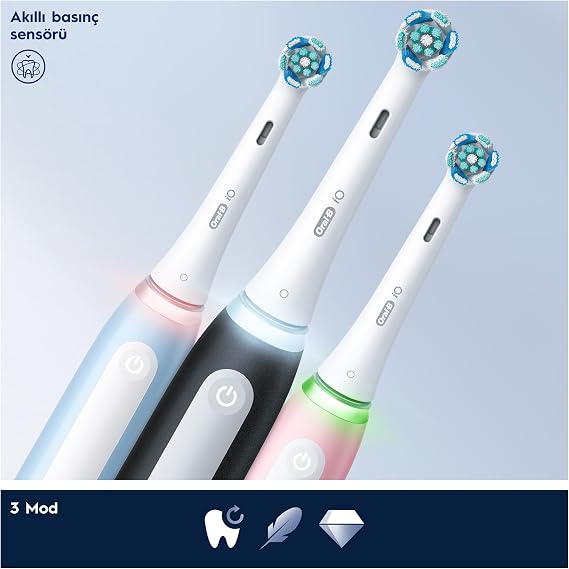 Oral-B iO - 3 Black Rechargeable/Electric Toothbrushes, 1 Toothbrush Head, Braun Design