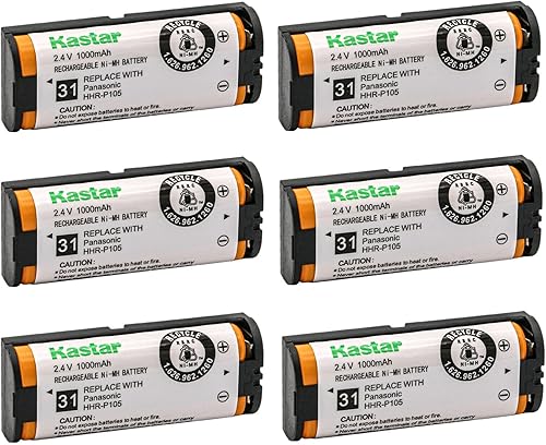 Miniatura 5 de Kastar Paquete de 3 baterías recargables Ni-MH de 2.4 V 1000 mAh para Panasonic HHR-P105 HHR-P105A tipo 31 91AAALH2BXZ y teléfono inalámbrico