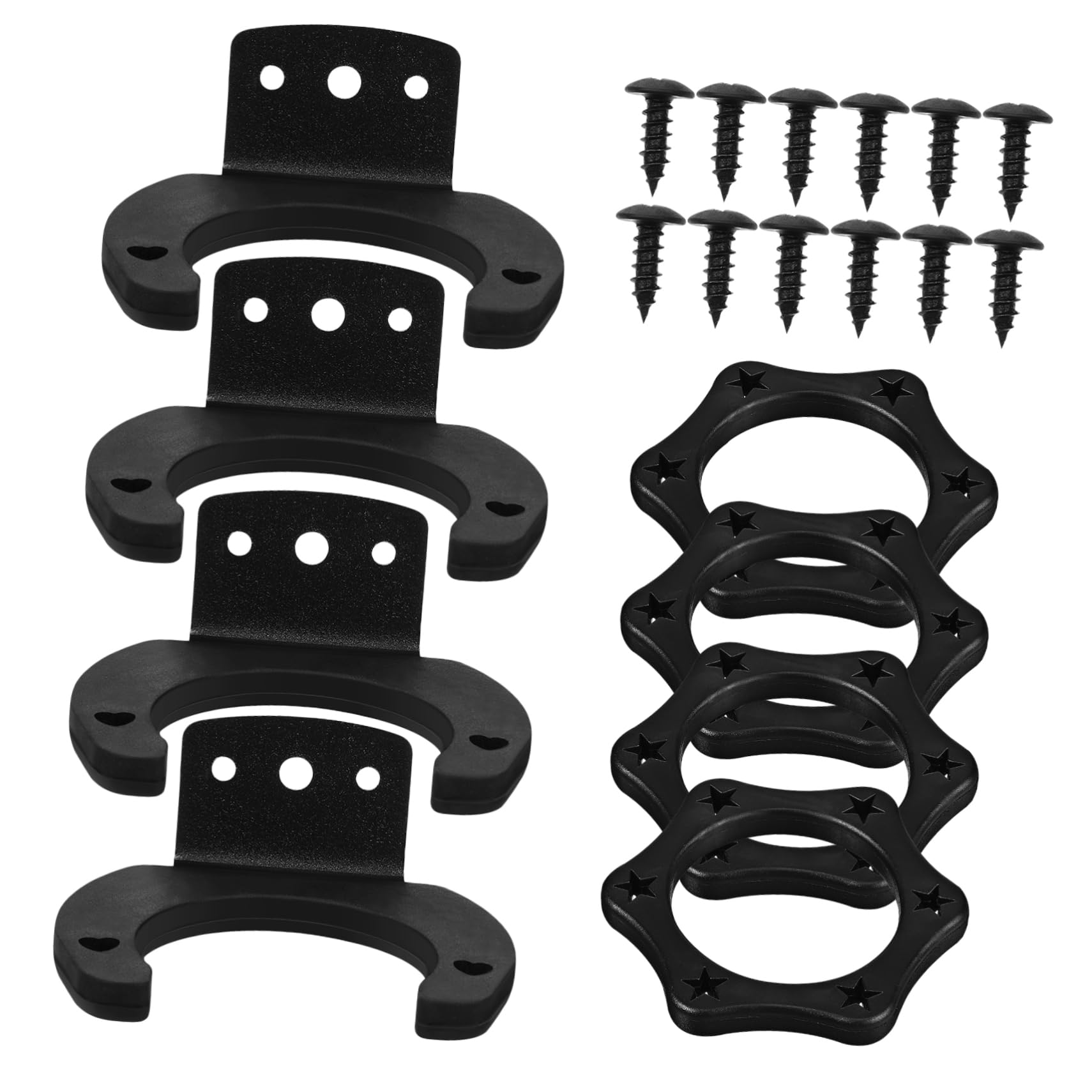 4Sets Microphone Accessories Microphone Wall Mounts Hexagonal Rings Includes Mounting Screws for Easy Installation Compatibility
