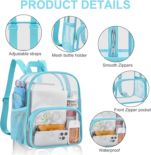 Miniatura 4 de Fahsion - Mochila pequeña para niñas, mochila impermeable para el trabajo, viajes de seguridad, conciertos y eventos deportivos, Rojo,