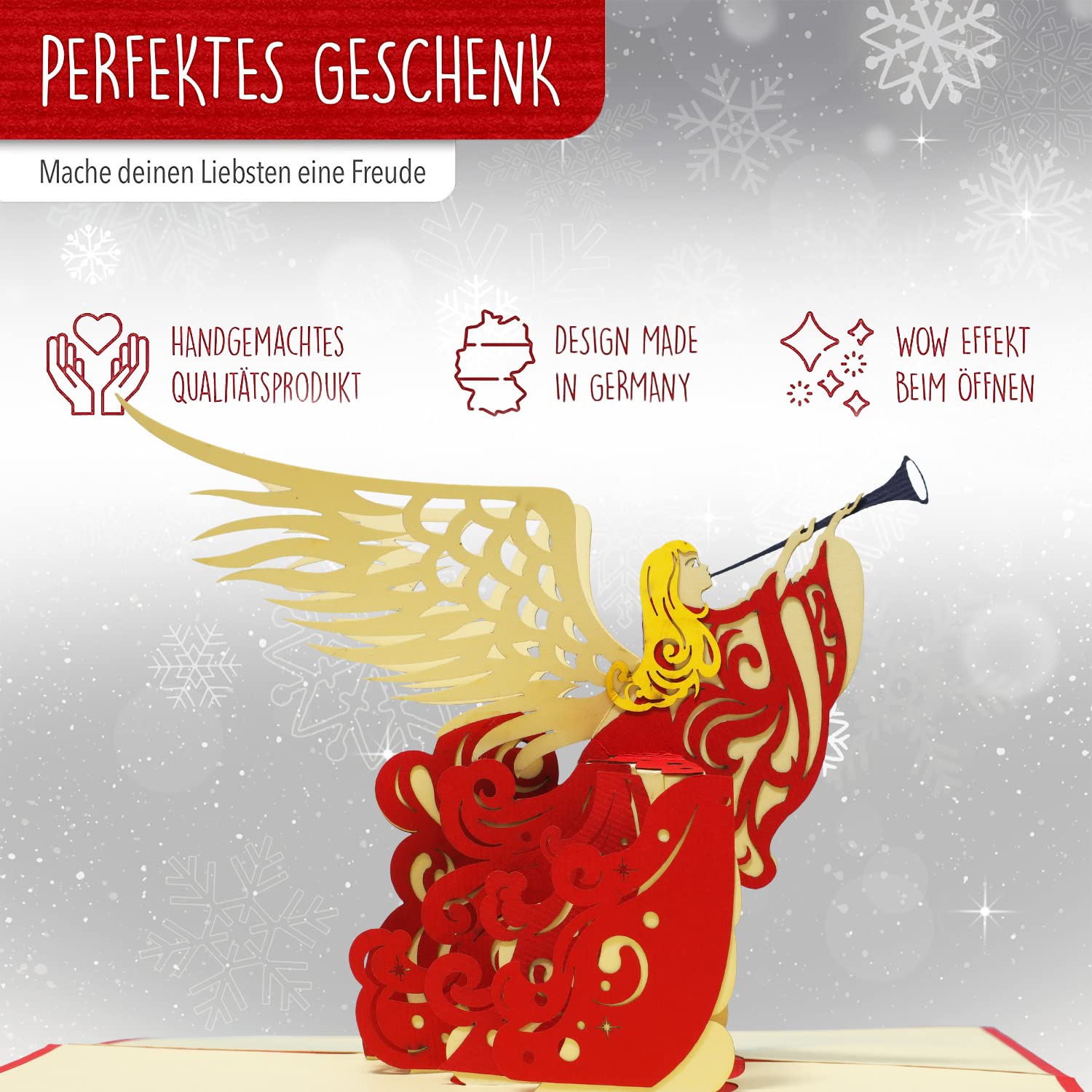 Papercrush® - Carte Pop-up Avec Motif De Noël « Poinsettia » - Carte De