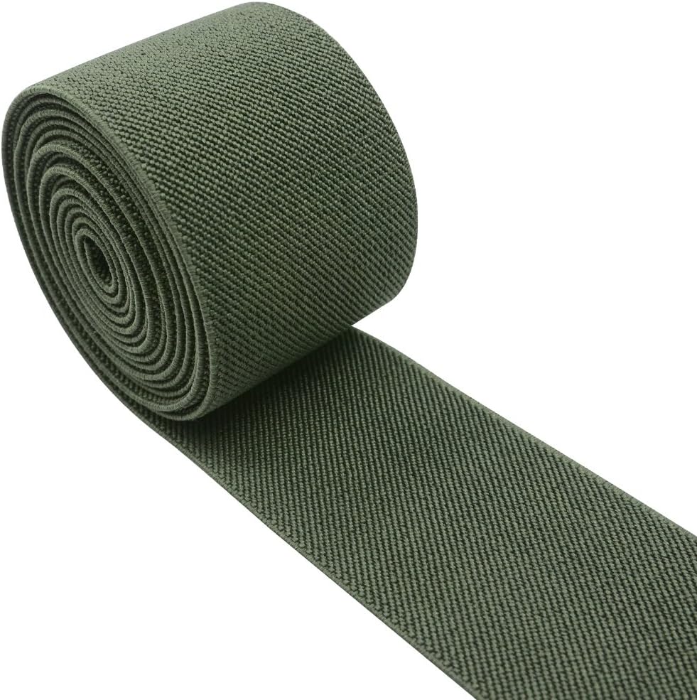 Strapcrafts 2-Inch Wide by 2-Yard Colored Double-Side Twill Elastic Band-Army Green 11070