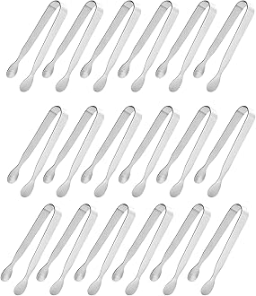 Ice Tongs Sugar Cubes Tongs - 18 Pack Stainless Steel Mini Serving Tongs for Appetizers Tea Party Coffee Bar (18 PCS)
