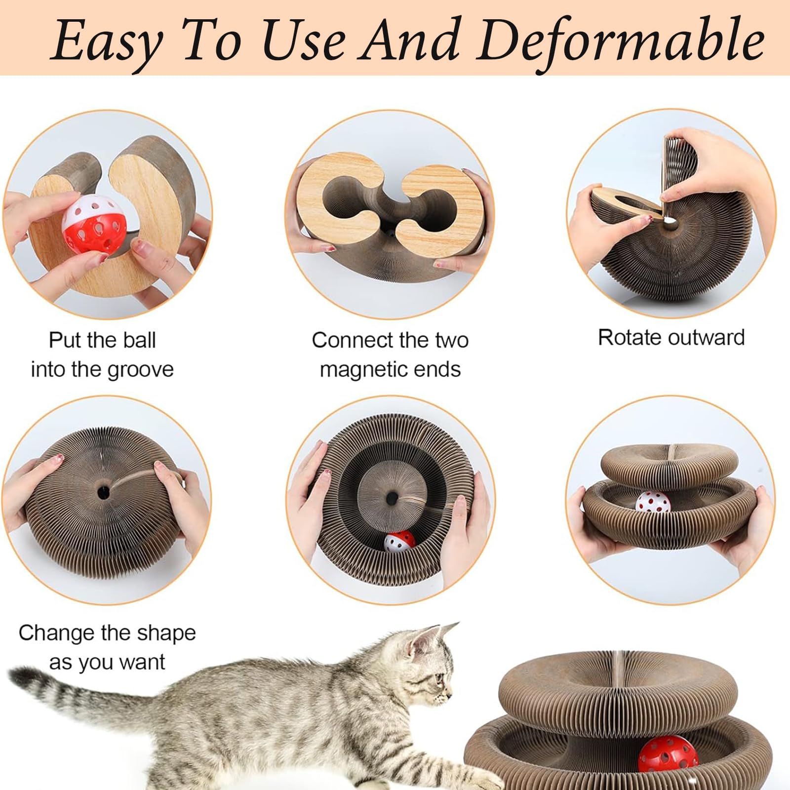 Katzenwirbel - Katzenwirbel Von Katzenliebling - KratzmöGlichkeiten Katze - Katzen Wirbel - Foldable Convenient Cat Scratcher, Durable, Recyclable, Cat Scratcher, Cardboard House (1 pcs)