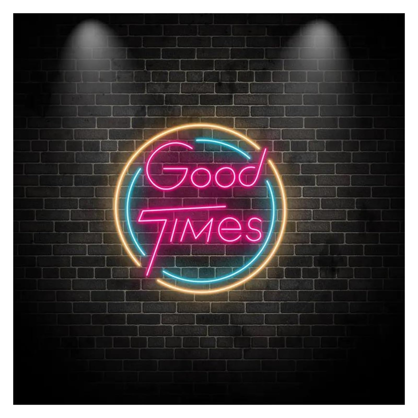 SHOUXI Sign Lamp Good Times Neon Wall Sign Retro Aesthetic Decor for Parties, Living Spaces and Lounges, Bringing A Positive Vibe 50cm