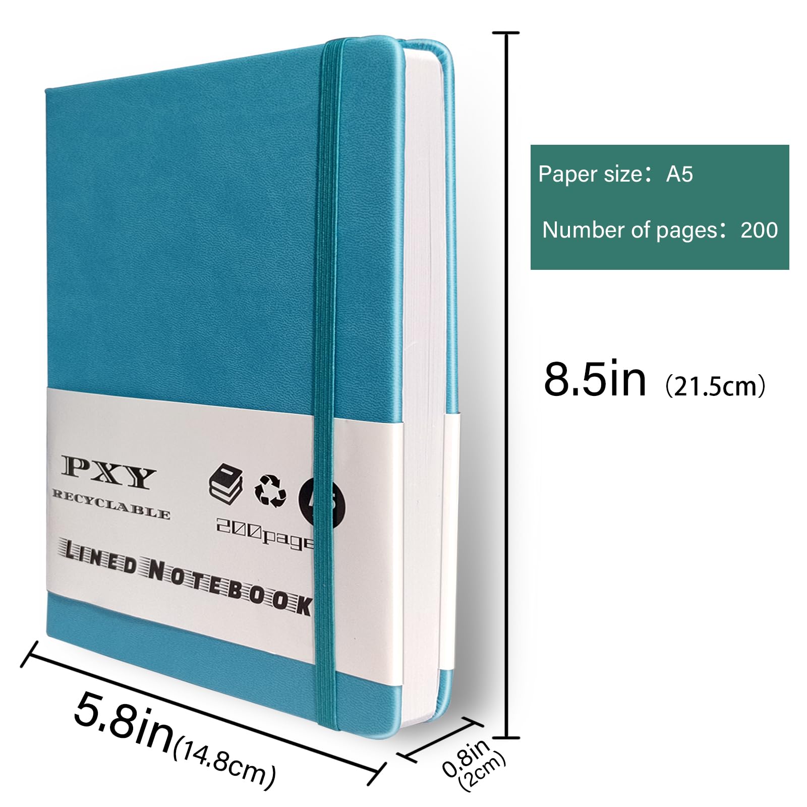 Premium A5 Lined Journal Notebook - 200 Pages Thick Paper With Pen, Sticky Notes & Tabs Included