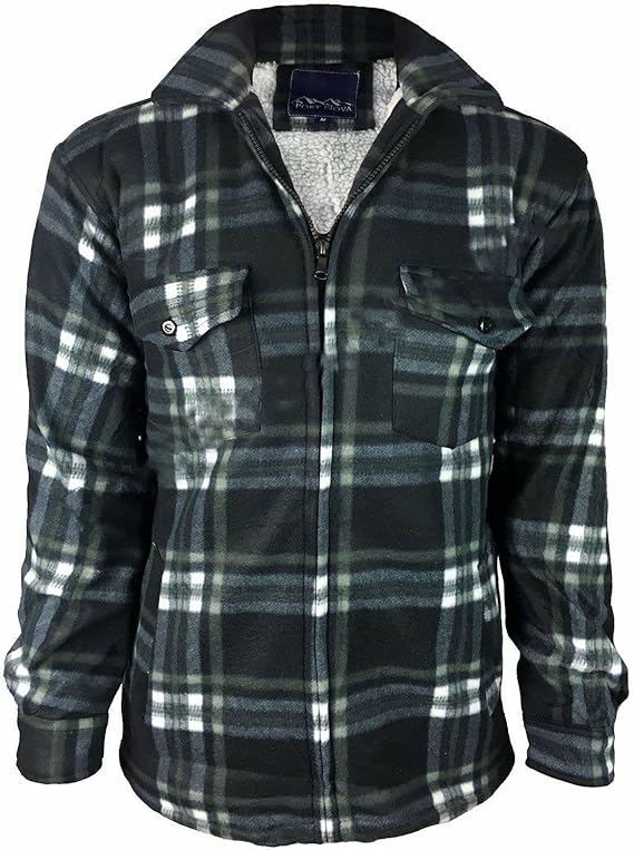Male PaddedShirts Quilted Fleece Lumberjack Shirt Top Coats Jackets Amazon.co.uk Sports