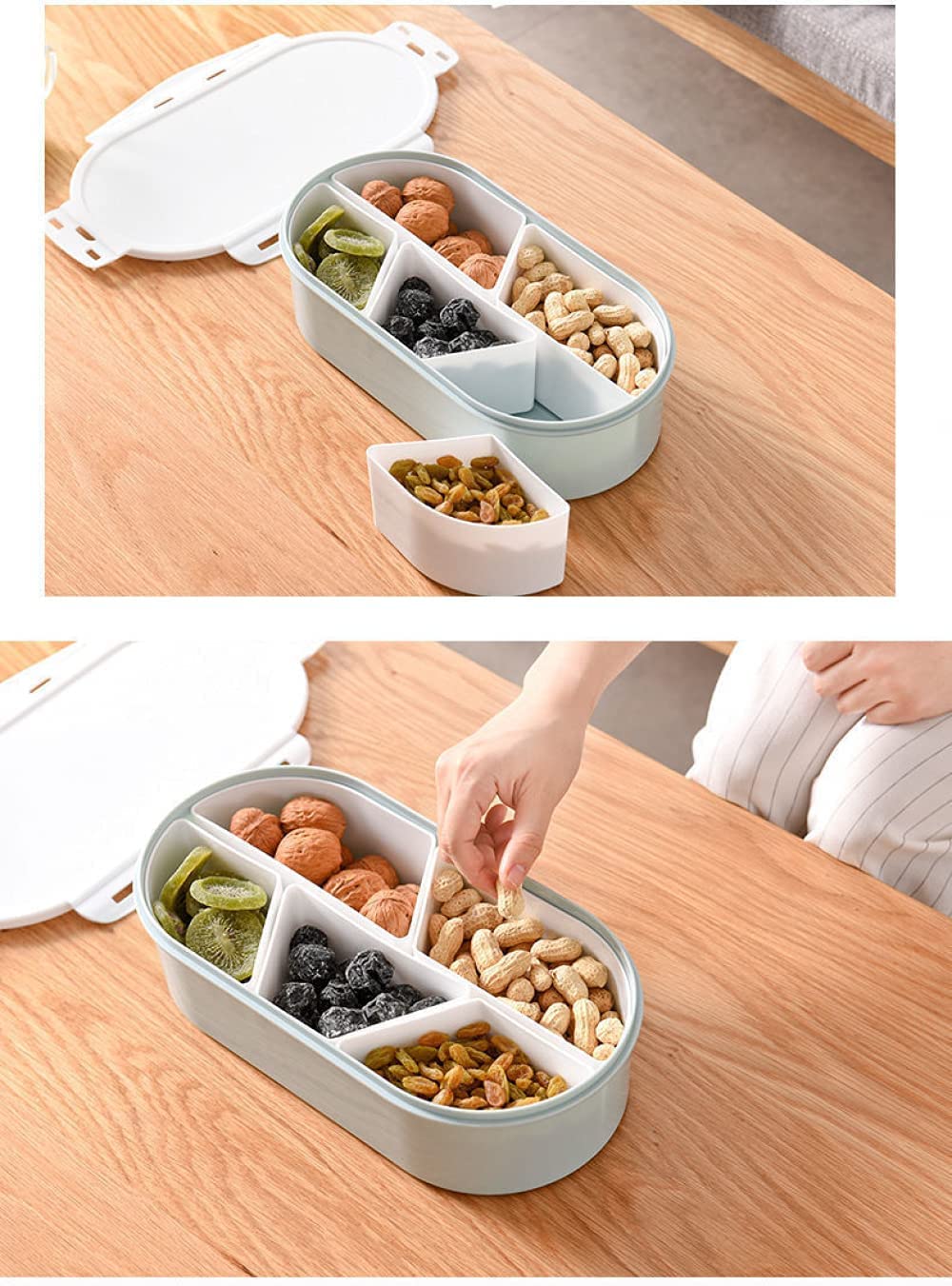 Bandeja de Fruta Multifuncional Caja de Almacenamiento de Caramelo Caja de Almacenamiento de Frutas secas Pendientes de contenedor de Joyas Contenedor de exhibición de joyería.,B