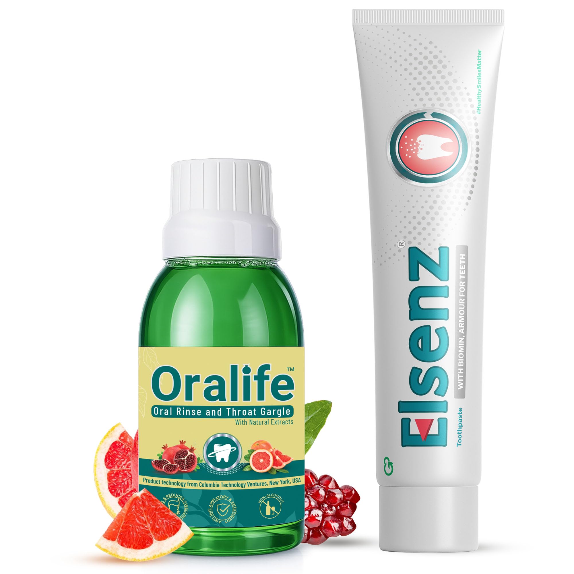 Oralife Pomegranate, Grapefruit Seed & Thyme Extract Natural (250ml x 1) Mouthwash Complete Oral Care and Elsenz Anti Cavity Tooth Decay Enamel Repair Improved Oral Health (70g x 1) Toothpaste (combo pack)-image-27