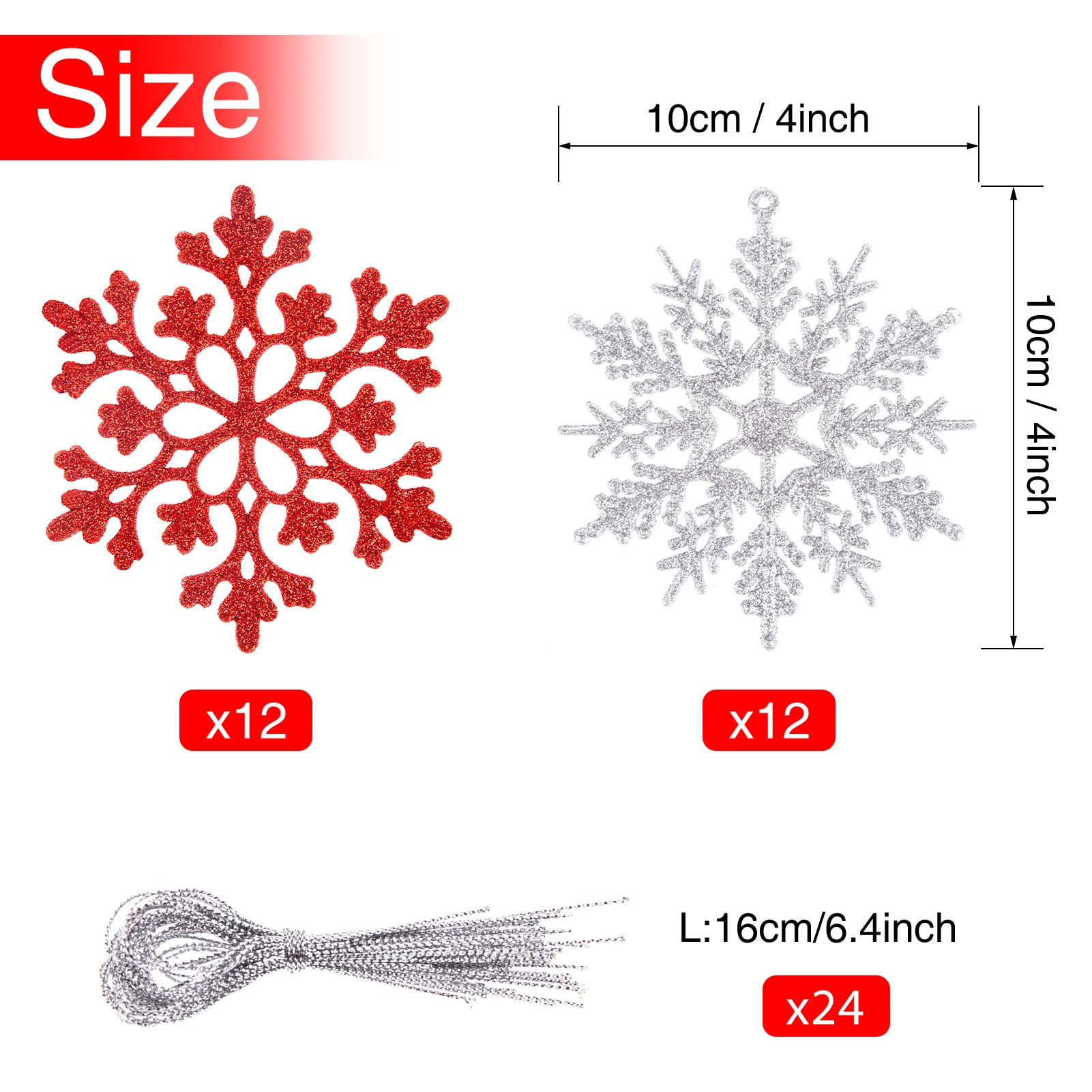 MELLIEX 18 Pièces Ornements en Bois de Noël, Décorations de Flocon de Neige Pendentif de Suspendues d'arbre de Noël Embellissement avec Ficelle - B