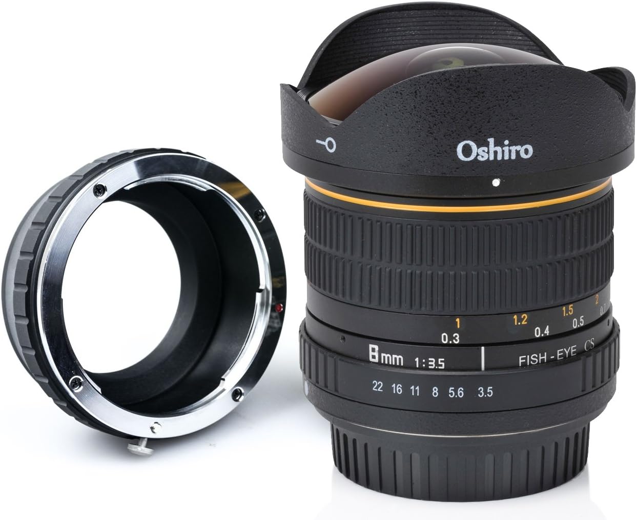 Oshiro 8mm f/3.5 LD UNC AL Wide Angle Fisheye Lens for Olympus PEN E-M1, E-M5, E-M10, E-PL7, E-P5, E-PL5, E-PM2, E-P1, E-P2, E-PL1, E-PL1s, PL2 Micro Four Thirds Mirrorless Digital Cameras
