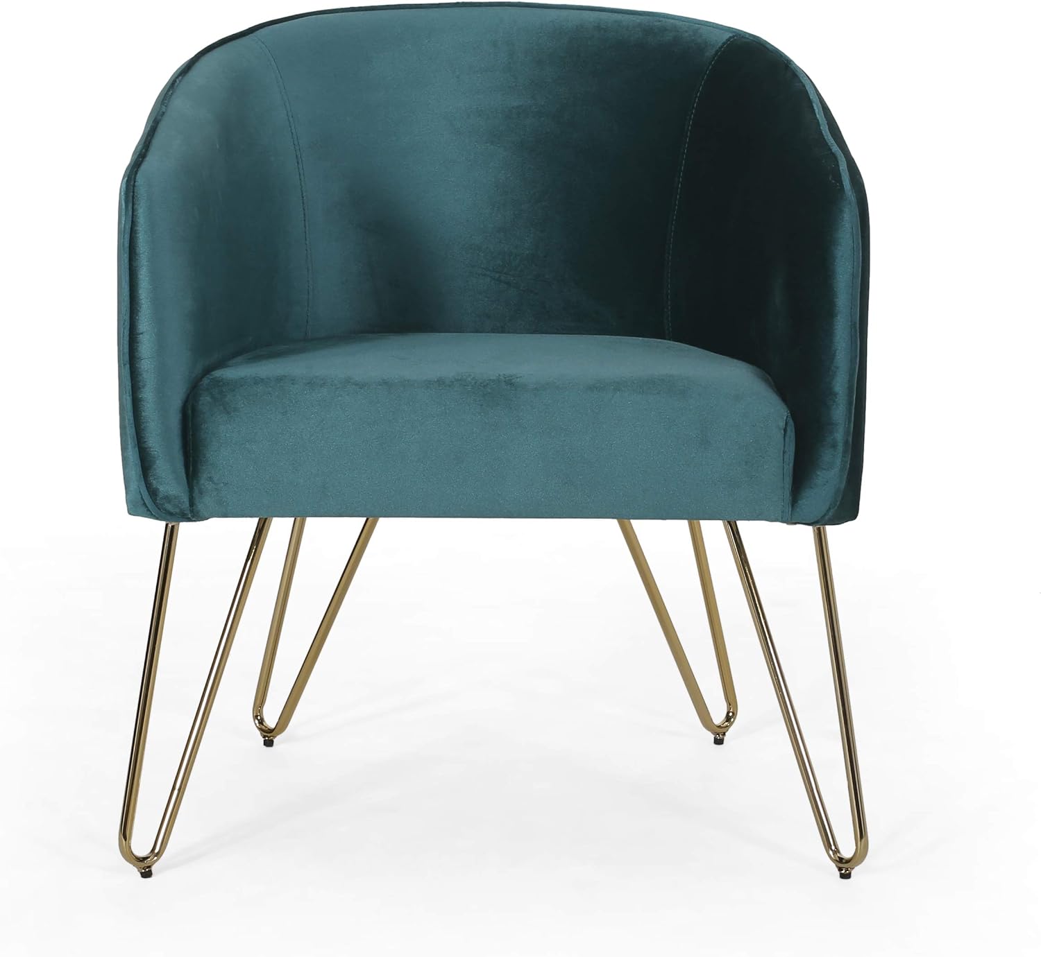 Christopher Knight Home Grelton Club Chair with Hairpin Legs - Velvet - Teal/Gold