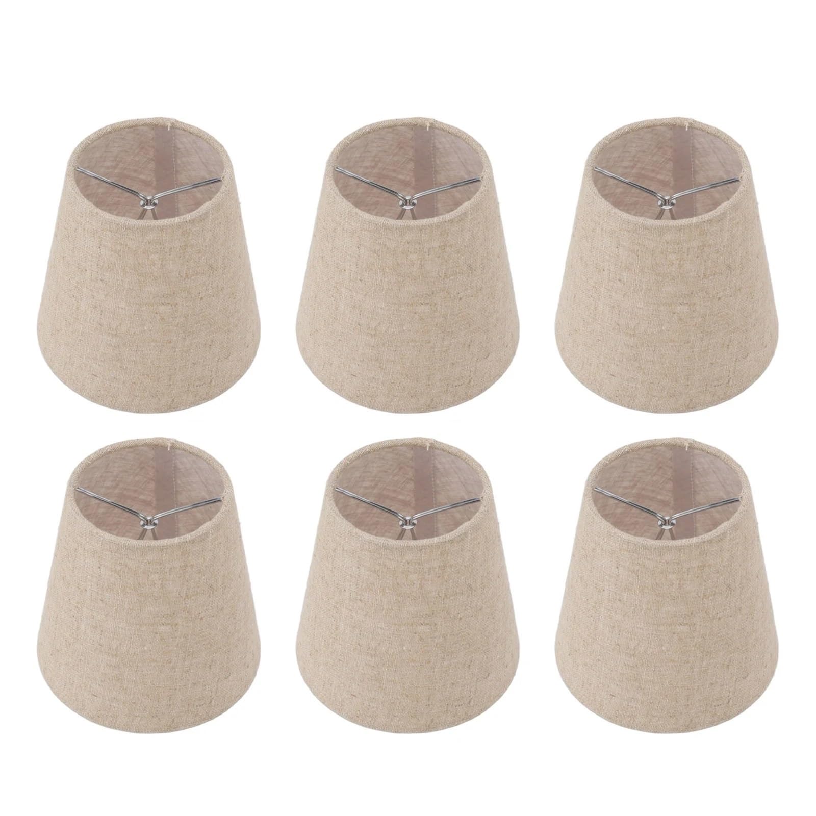Abat Jour Lampe Table Abat-jour à clipser en tissu de lin for ampoules bougie, accessoires d'éclairage pour Lampe de Table