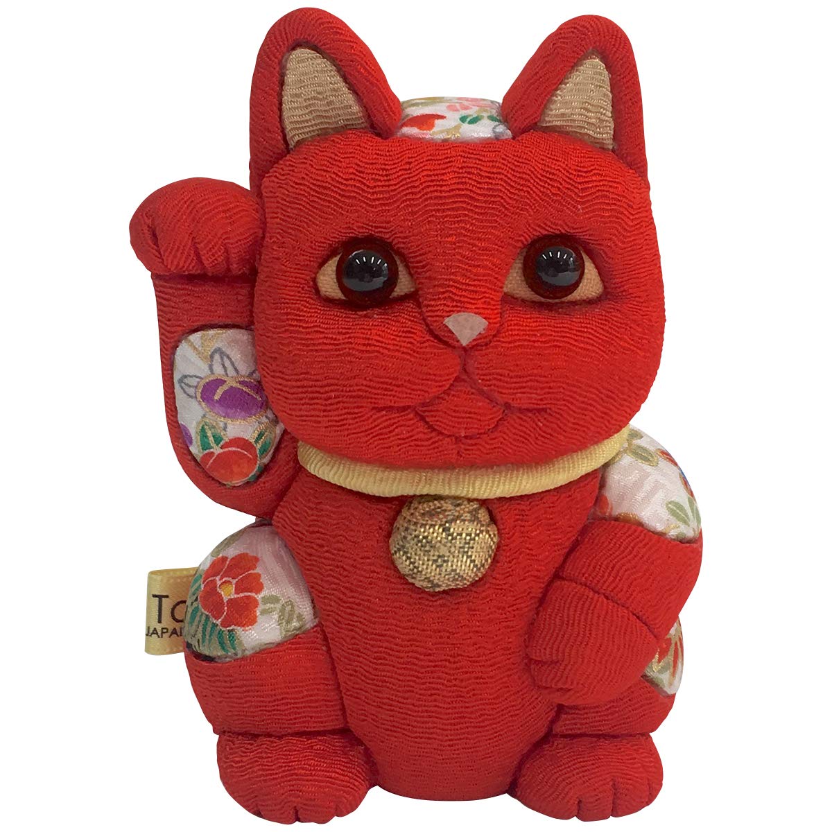 Amazon.co.jp: 招き猫 小 風水 赤 伝統工芸士 柿沼東光 木目込み人形 