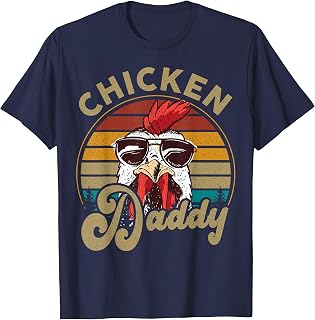 Chicken-Shirt Rooster Daddy Vintage Farmer Funny Dad Father T-Shirt