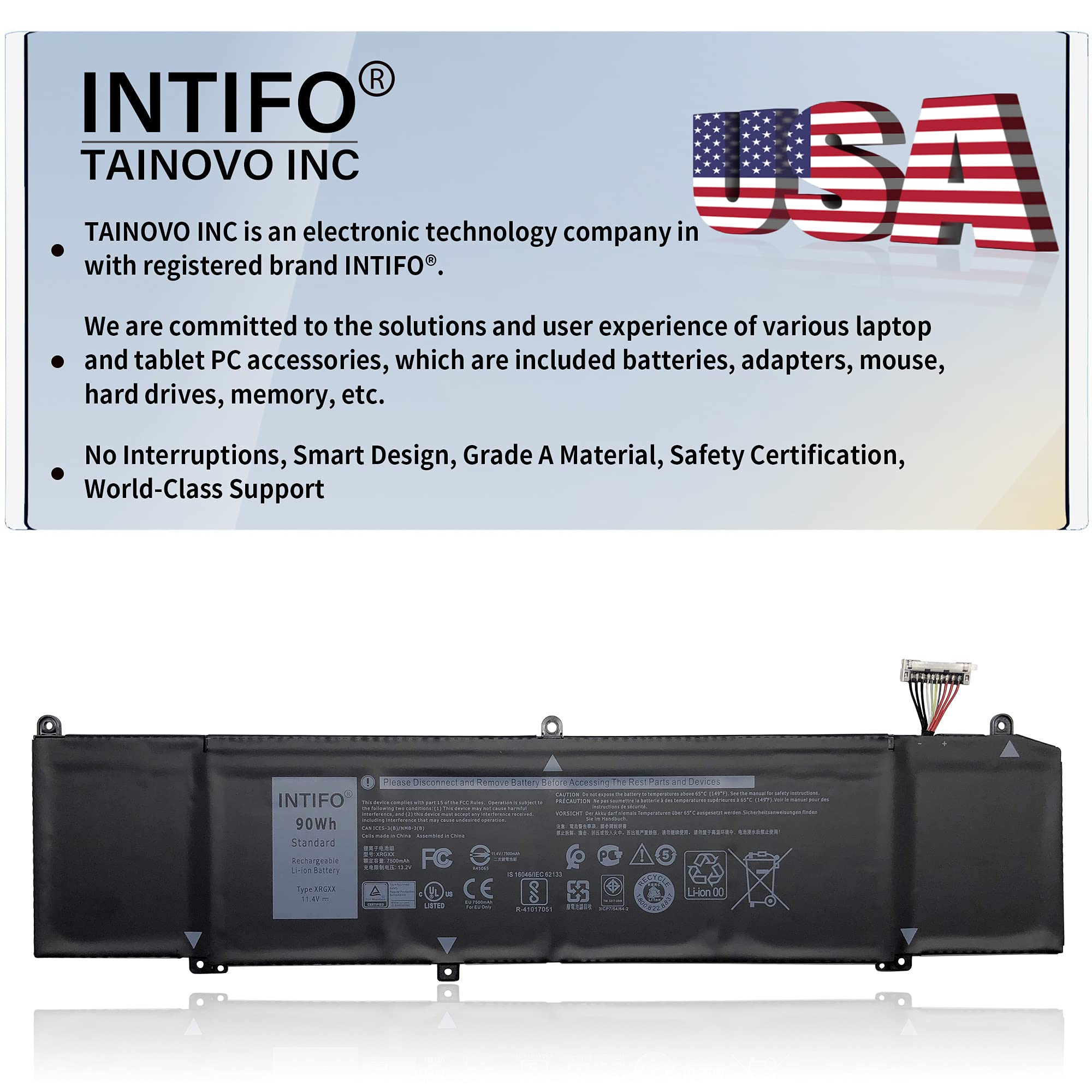 INTIFO 90Wh XRGXX Laptop Battery Compatible with Dell Alienware 2018 Year Orion M15 P79F M17 R1 P37E