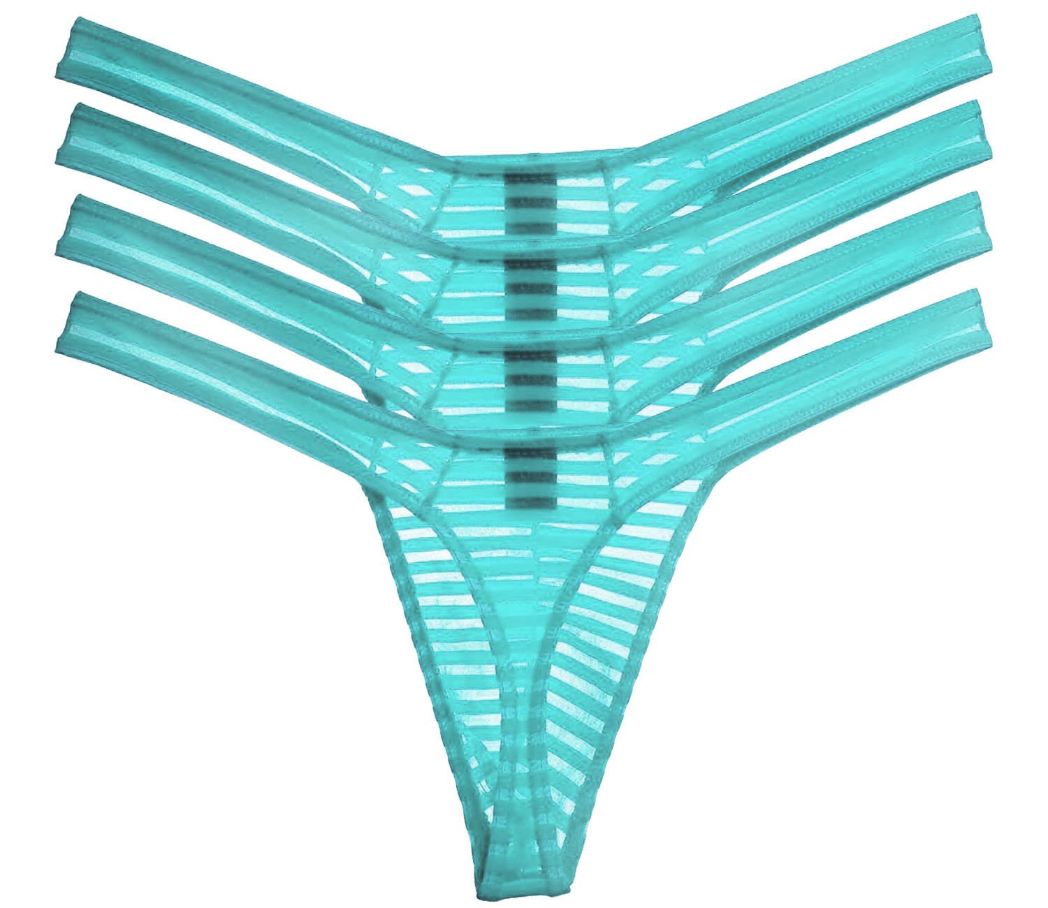 ONEFIT Men's Underwear Nylon T-Back Sexy Translucent Underpants 4Pack