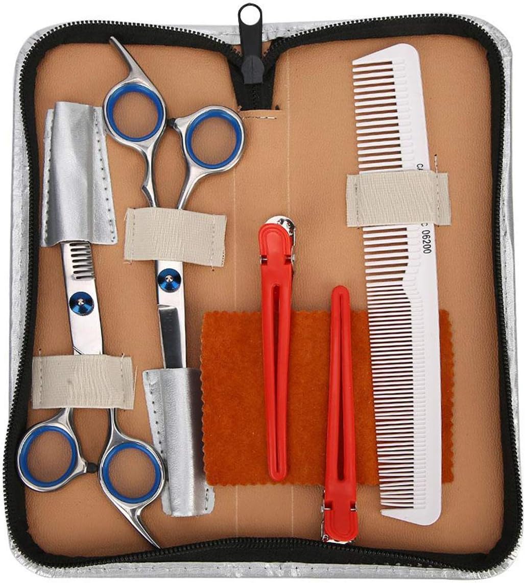 Gegong Haircut Set Hair Clippers&Hair Cutting Scissors Kit,Hair Trimmer Hair Cutting Machine Hairdressing Tool Hair Cutting Scissors Thinning Shears Stainless Steel Kit with Comb and Case