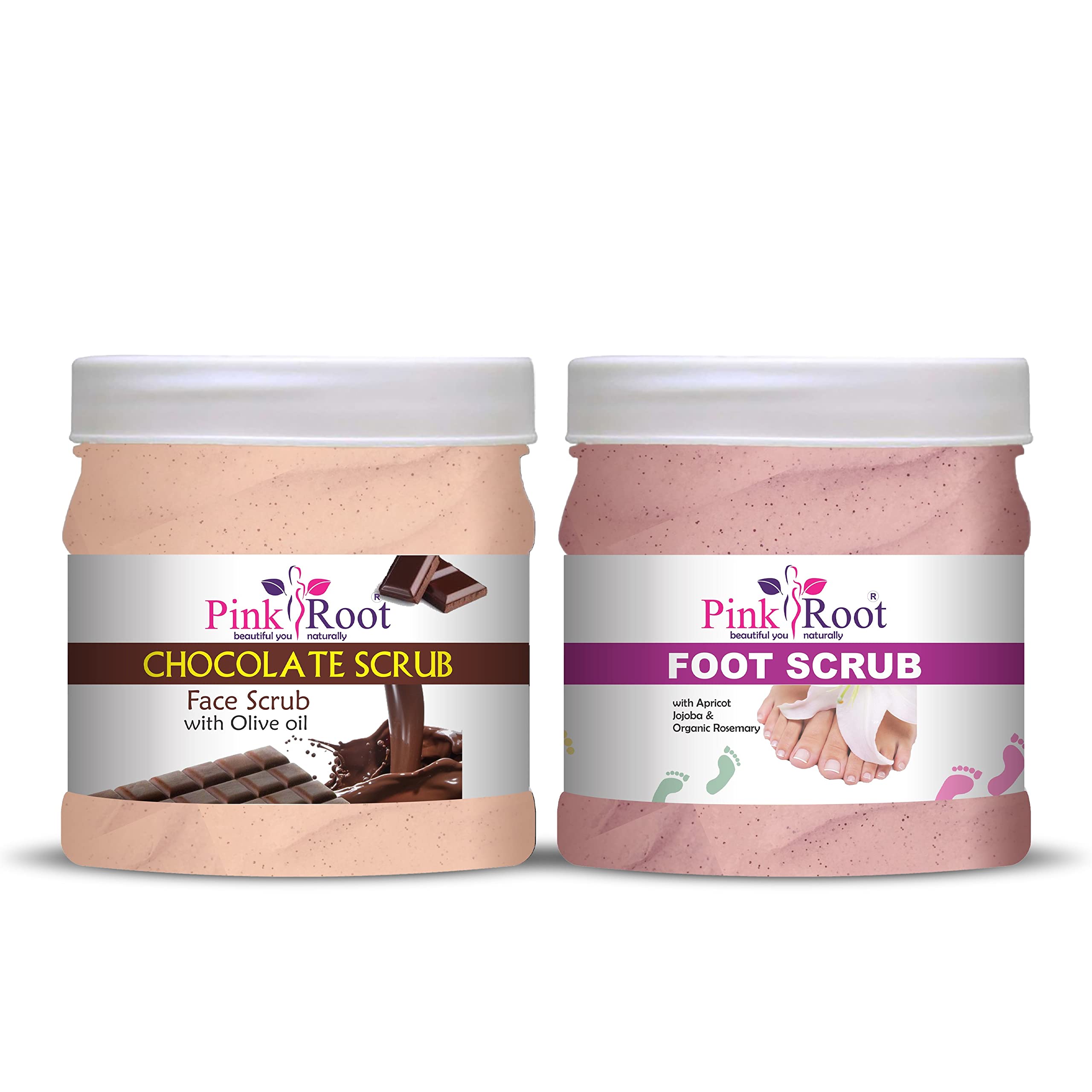 Pink Root Chocolate Scrub 500gm with Foot Scrub 500gm-image-25
