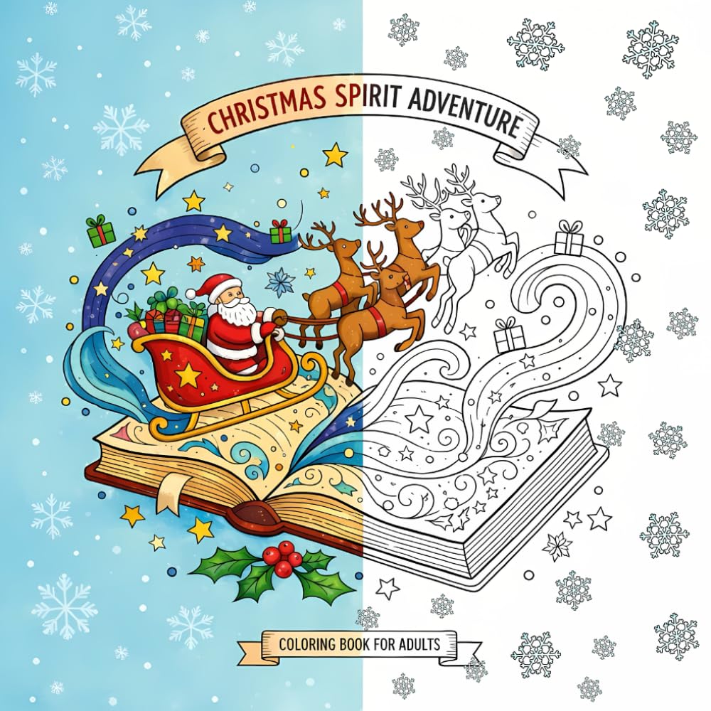 Christmas Spirit Adventure: A Sophisticated Christmas Coloring Experience for Relaxation, Creativity, and Mindful Escape
