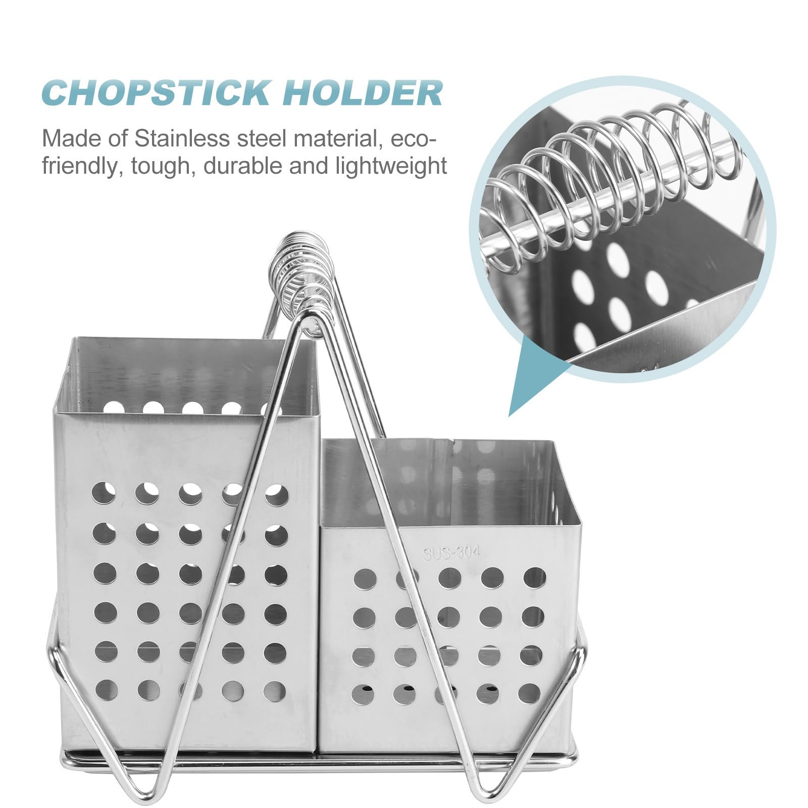 Support de Rangement Multifonctionnel Organisateur D'ustensiles la Cuisine Carré Surface Lisse en Acier Inoxydable Argenté pour Baguettes Restaurant
