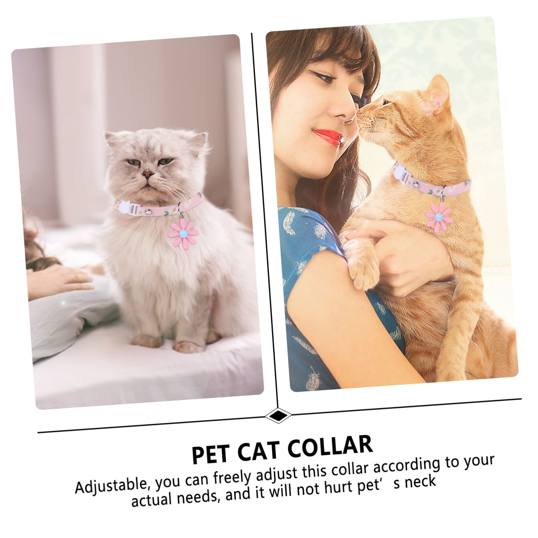 Didiseaon 12pezzi Collare Regolabile Per Gatti e Gattini Con Motivo Fiore Margherita Di Collari Sicuri Traspirante Per Occasioni Festive e Uso Quotidiano