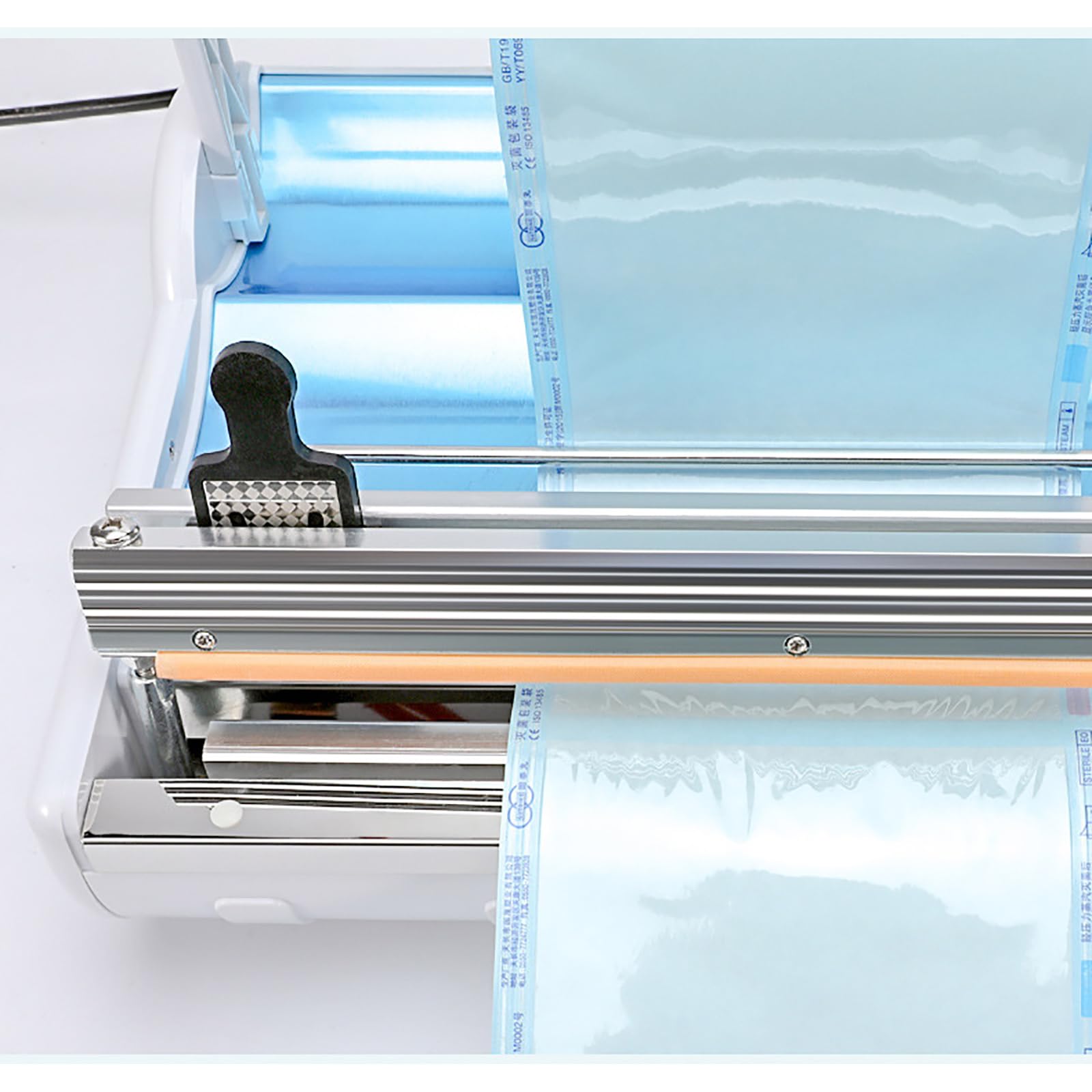 Máquina automática de sellado de bolsas con luz indicadora para embalaje médico