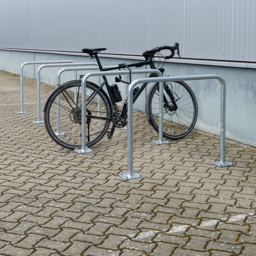 ROBUSTO BIGPACK 5x Wegesperre, fvz, aufdübeln, Stahl, Ø 4,2 cm, 90 x 80 cm, Art.-Nr. 608818 | Anlehnbügel | Fahrradanlehnbügel | Fahrradbügel