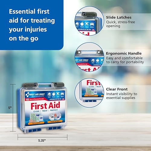 Miniatura 4 de First Aid Only 91249 On-The-Go All-Purpose Emergency First Aid Kit for Car, Travel, Home and Business, 105 Pieces