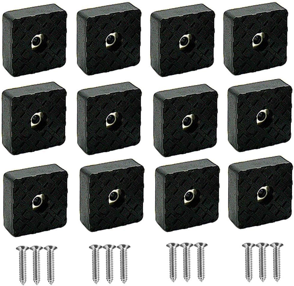 YUE QIN 12 Pack Rubber Feet Chair Leg Wood Floor Protectors Square,Easy